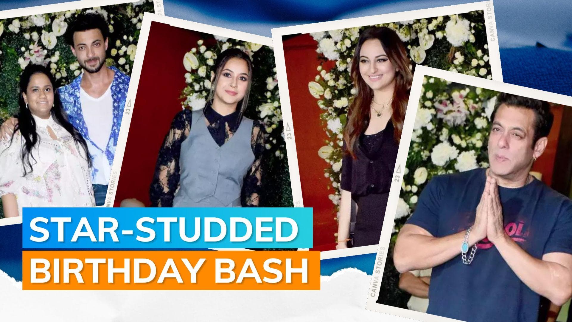 Aayush Sharma's birthday bash: Salman Khan makes first appearance after dengue scare 