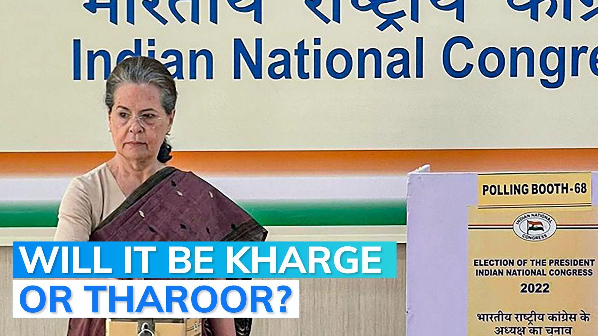 Voting underway for Congress President poll; Kharge, Sonia Gandhi & others cast vote