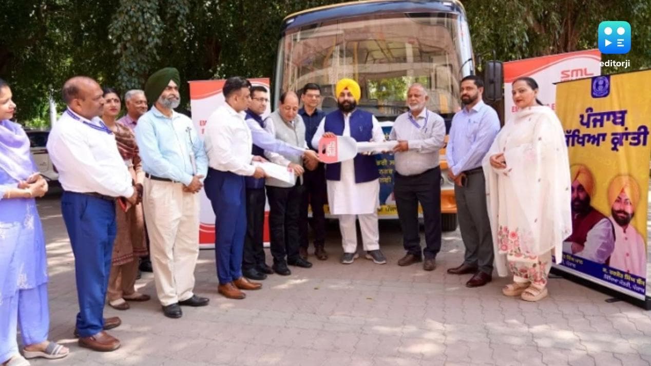Punjab minister Harjot Bains dedicates new bus for Ropar school to empower education journey