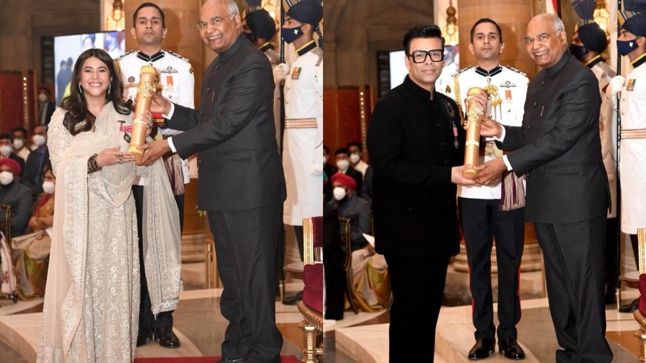 Ekta Kapoor and Karan Johar conferred the Padma Shri by President Kovind