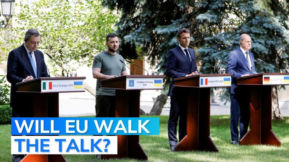 Leaders pledge arms and EU path for Ukraine in Kyiv visit