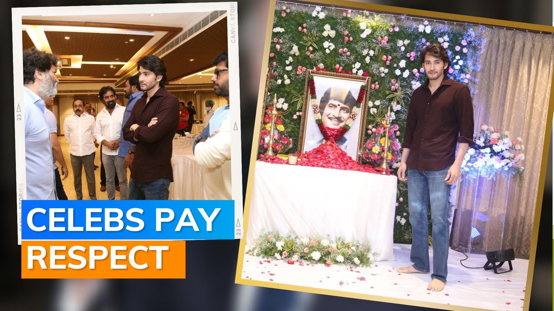 Emotional Mahesh Babu remembers late father Krishna at prayer meet; Trivikram, C Kalyan attend