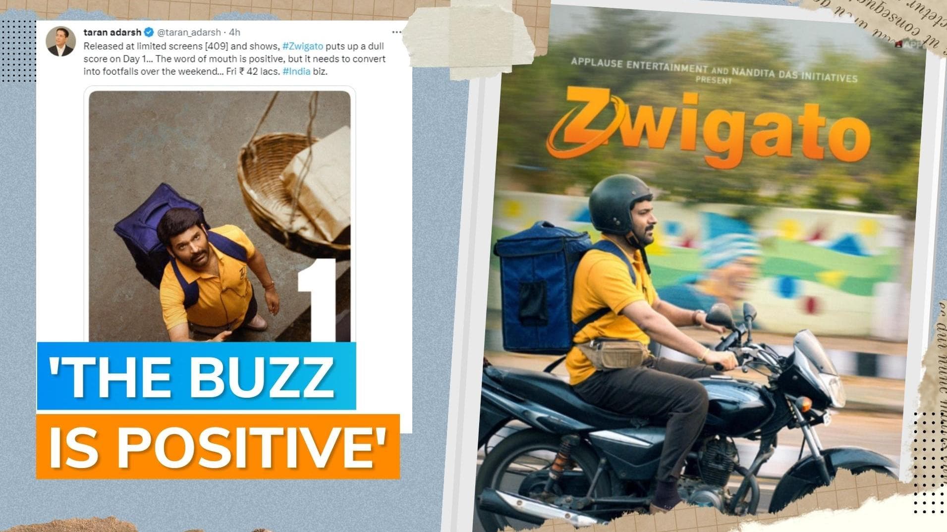 Day 1 box office collection for Zwigato: Kapil Sharma's film earns less than Rs 50 lakhs