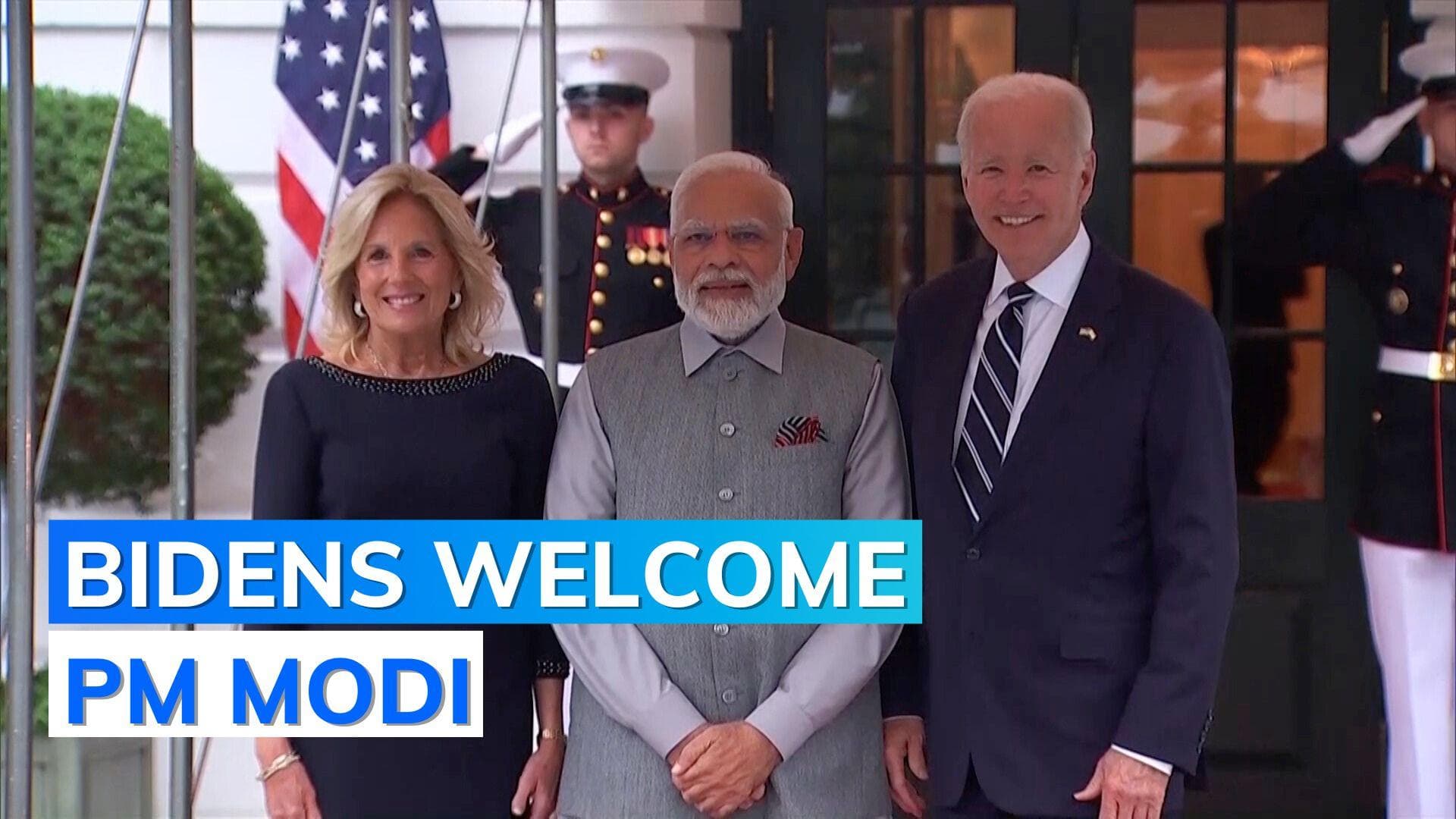 Prime Minister Modi meets US President Joe Biden at White House | Watch