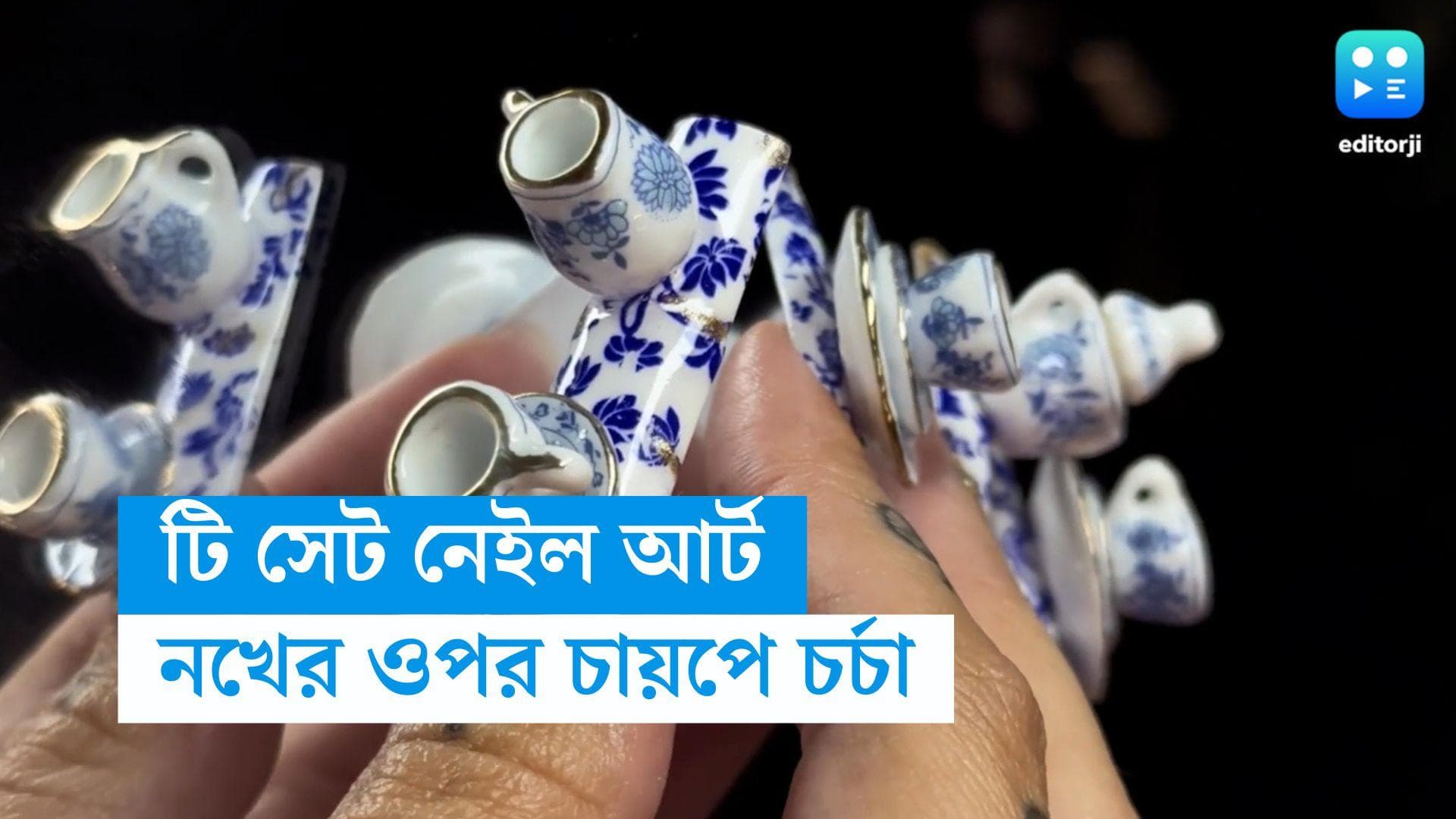 Tea Set Nail Art: কাপ-প্লেট-কেটলি, নখের ওপর চা-চক্র! ভাইরাল হল টি সেটের বাহারি নেইল আর্ট, দাম কত, জানেন?