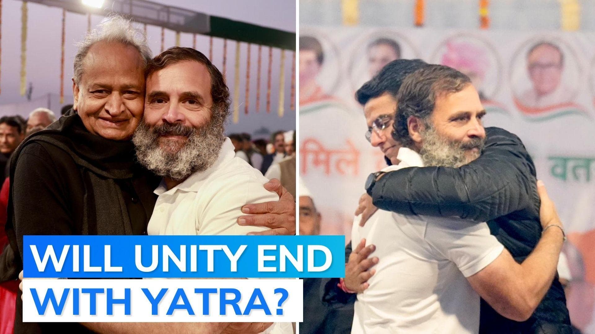 As Rajasthan leg of Bharat Jodo Yatra ends, the two images that are creating a stir