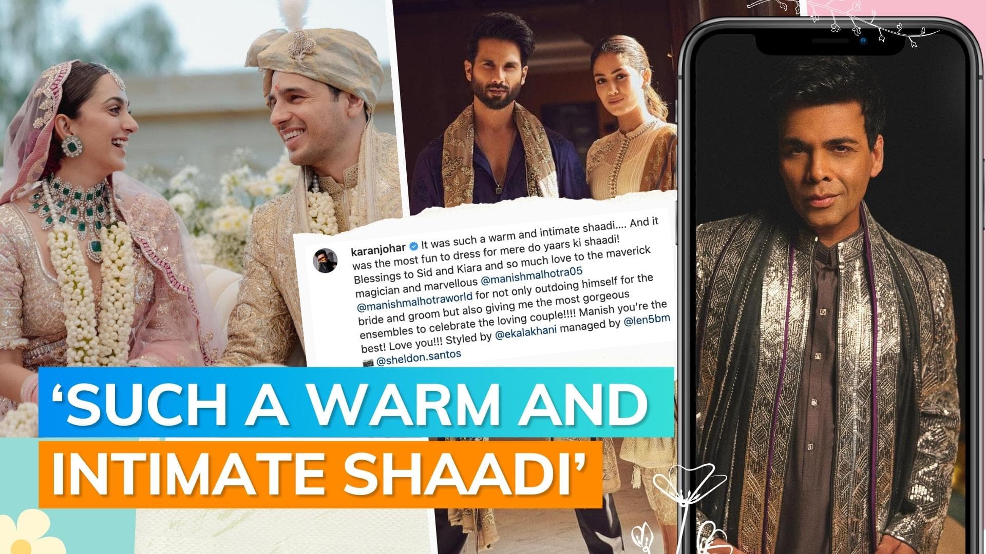 Karan Johar and Mira Rajput share pictures from Sidharth Malhotra-Kiara Advani wedding