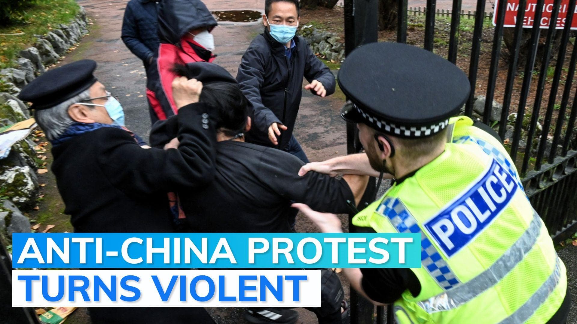 UK police probe assault of Hong Kong pro-democracy protester at Chinese consulate 