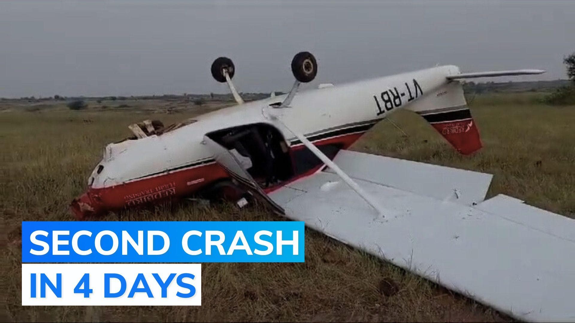 Training plane turns upside down after crash in Pune; pilot, instructor injured