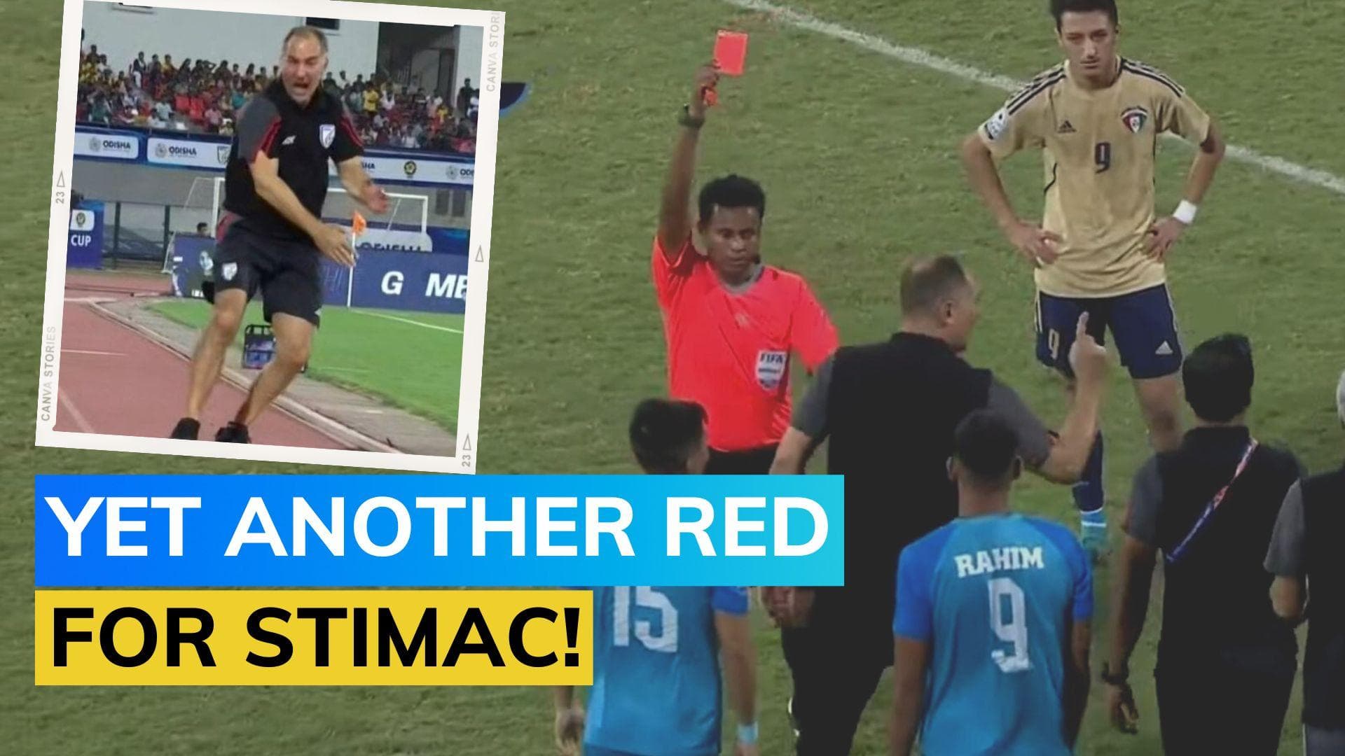 SAFF Football: India coach Igor Stimac, striker Rahim Ali sent off after heated exchanges against Kuwait