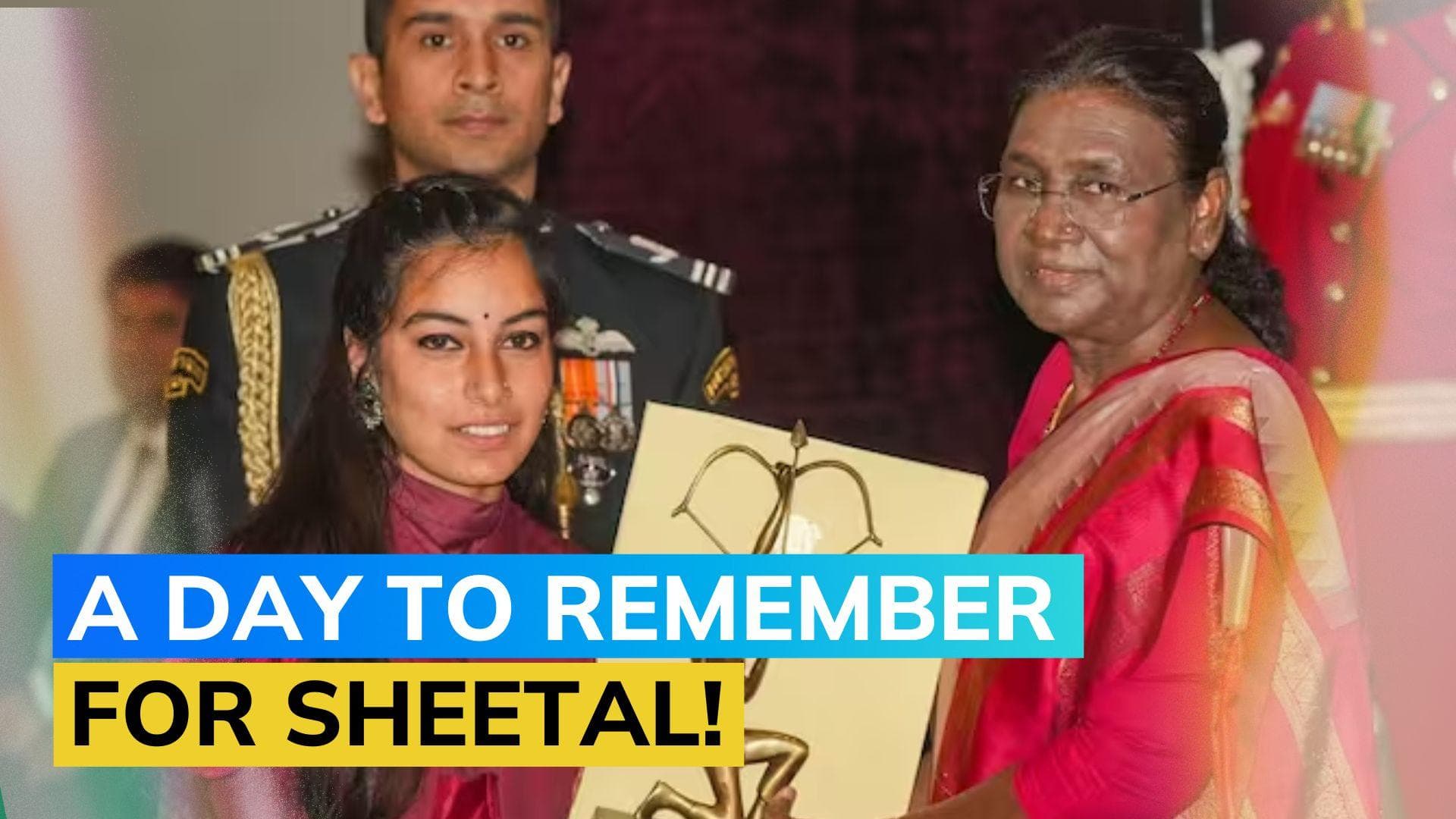 Watch | Archer Sheetal Devi receives Arjuna Award amid rousing applause; GM R Vaishali felicitated too