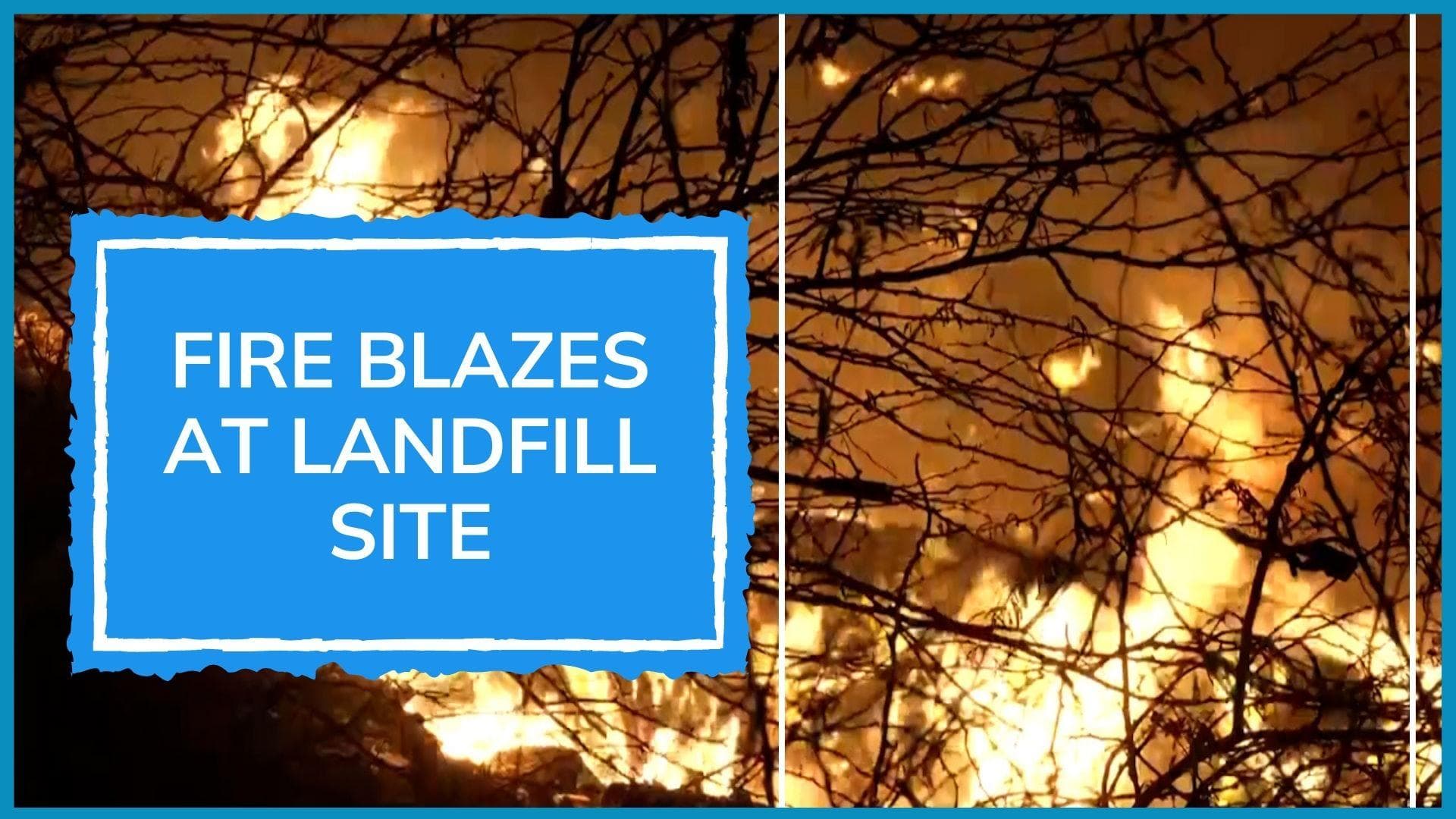 Watch: massive fire at a landfill site in Delhi