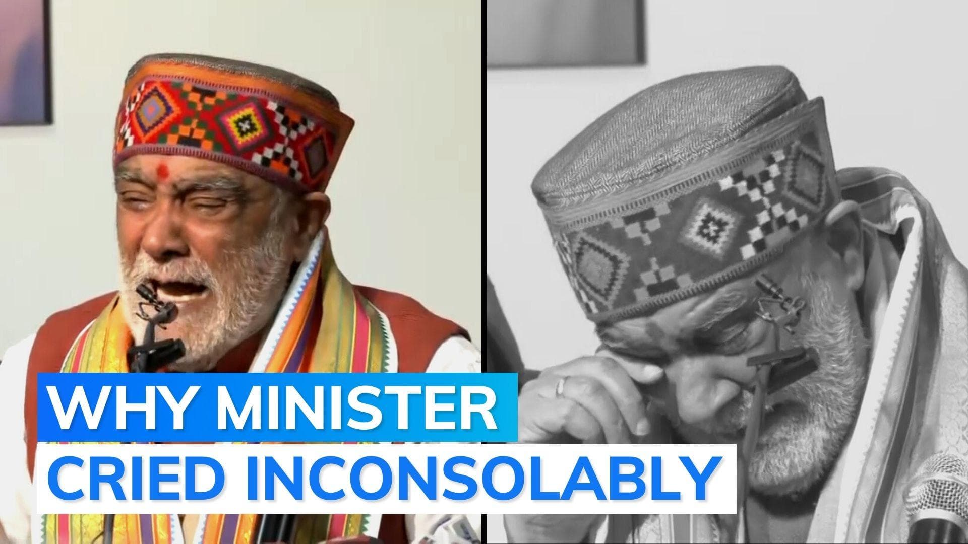 Union minister Ashwini Choubey cries at press conference over death of BJP leader on hunger strike