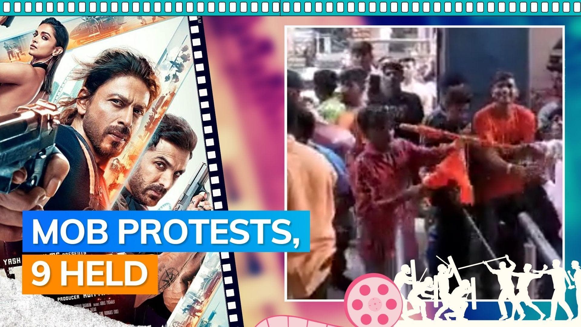 ‘Pathaan’: Miscreants create ruckus outside a theatre in Mumbai, wave flags and chant 'Jai Shri Ram'