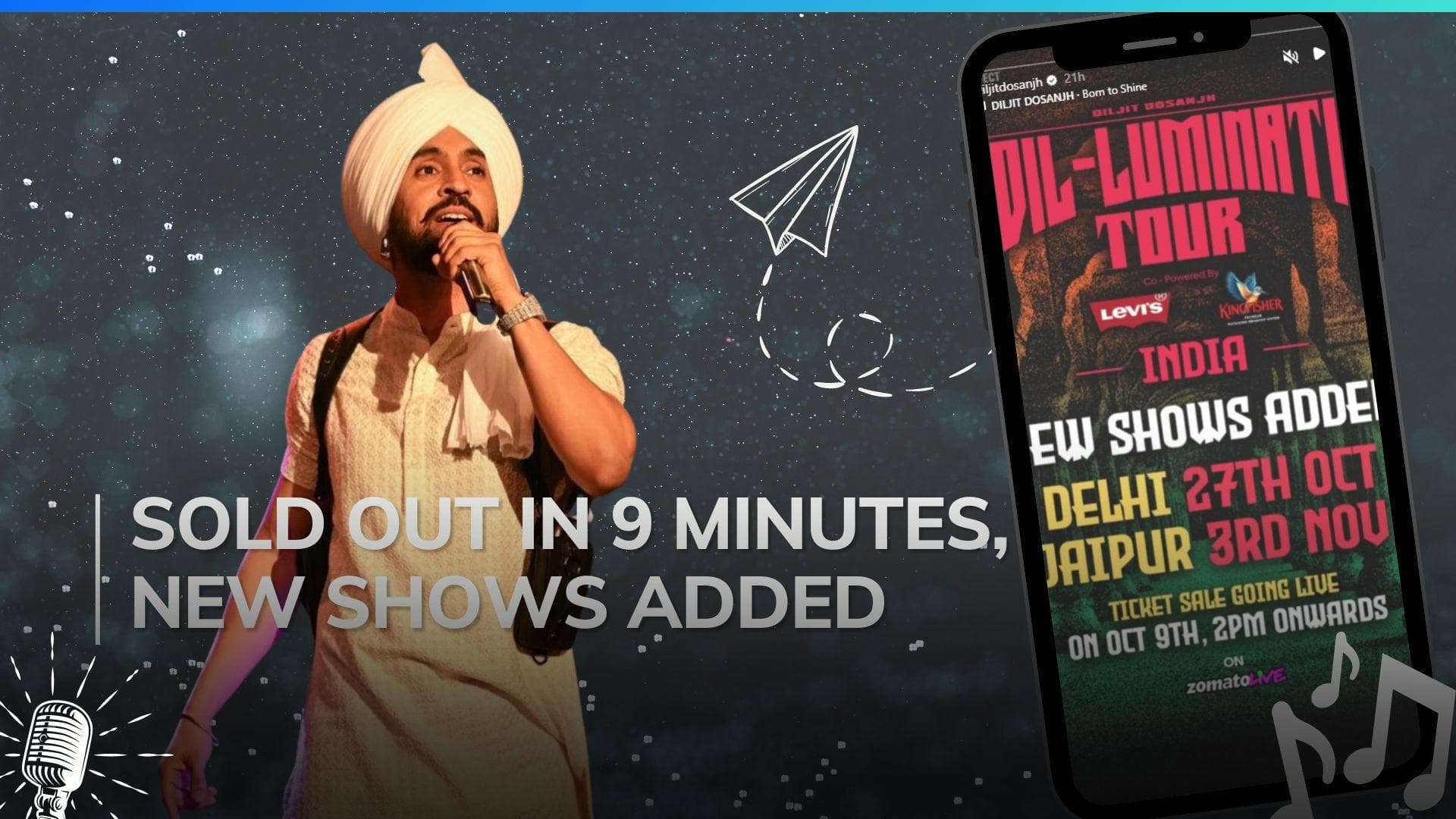 Diljit Dosanjh Adds Extra Shows as Tickets for India Tour Sell Out in Nine Minutes, see details