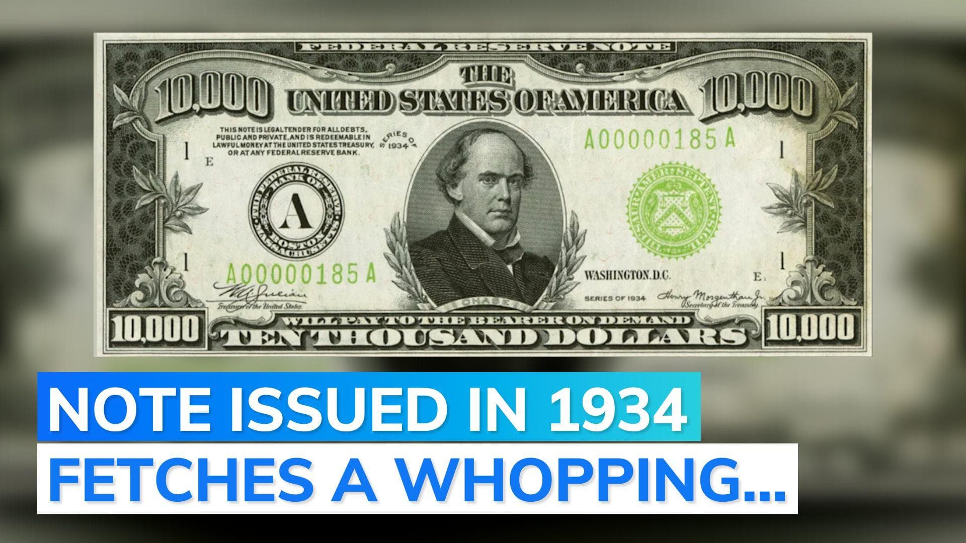 USA: rare $10,000 note auctioned off for $480,000 in Texas