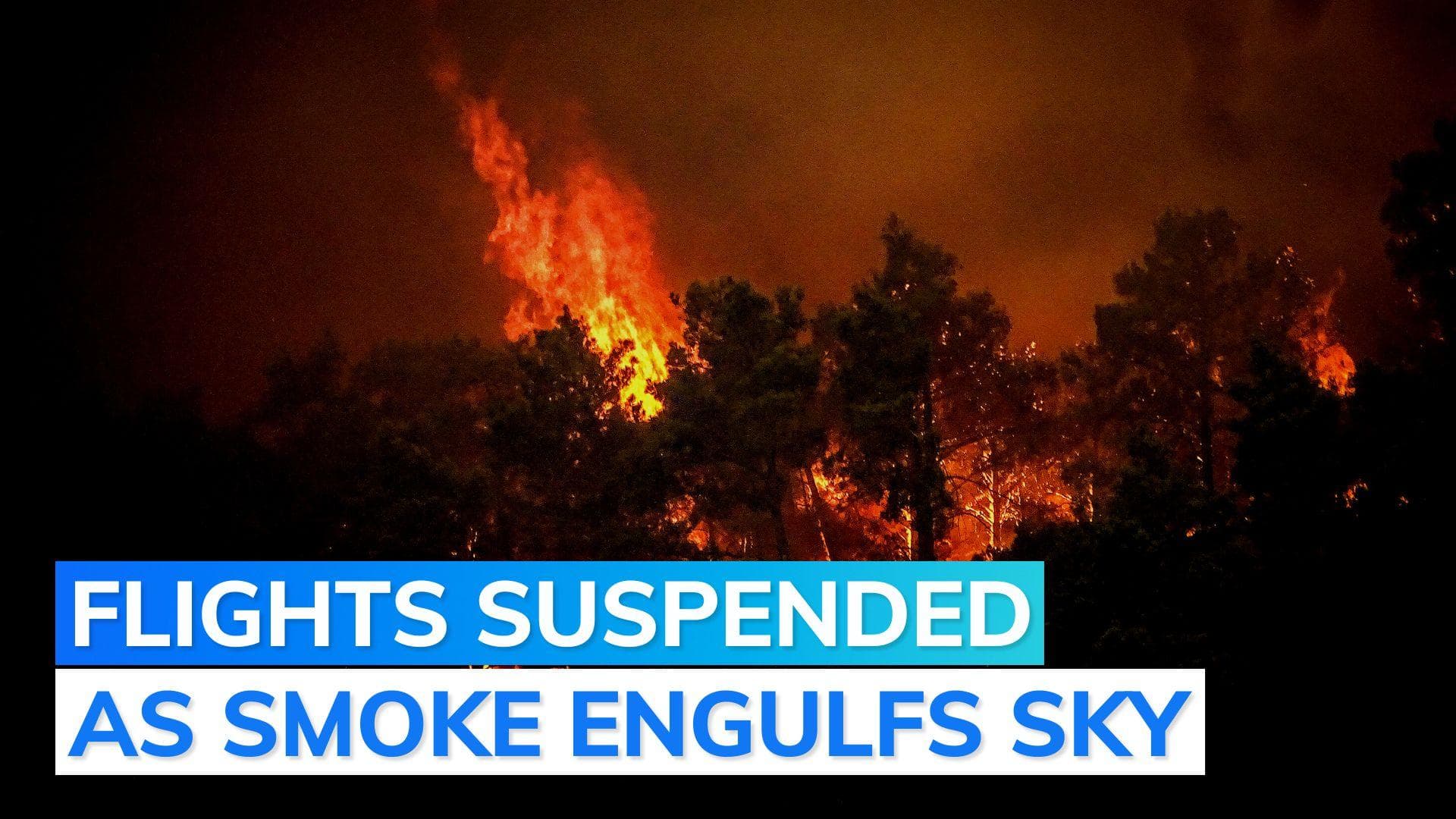Tourists evacuate as wildfires rage across the Greek island of Rhodes