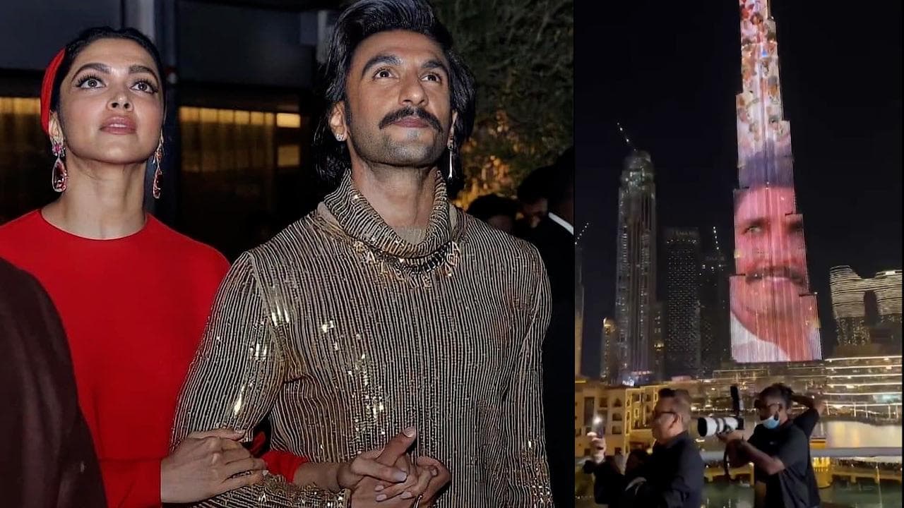 Watch! Ranveer Singh holds Deepika Padukone as '83' trailer lits up Burj Khalifa in Dubai 