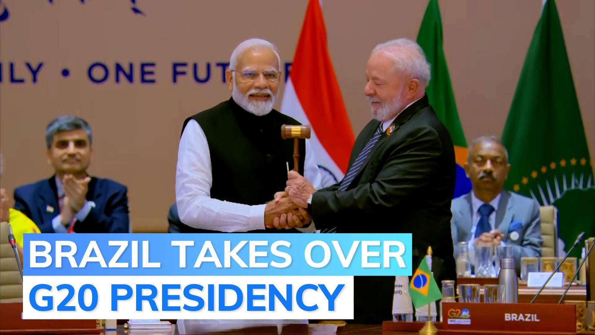 Delhi G20 Summit concludes, India hands over presidency to Brazil