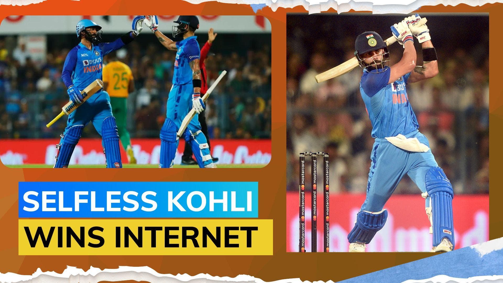 Virat Kohli's classy gesture to Karthik wins Indian hearts all over again