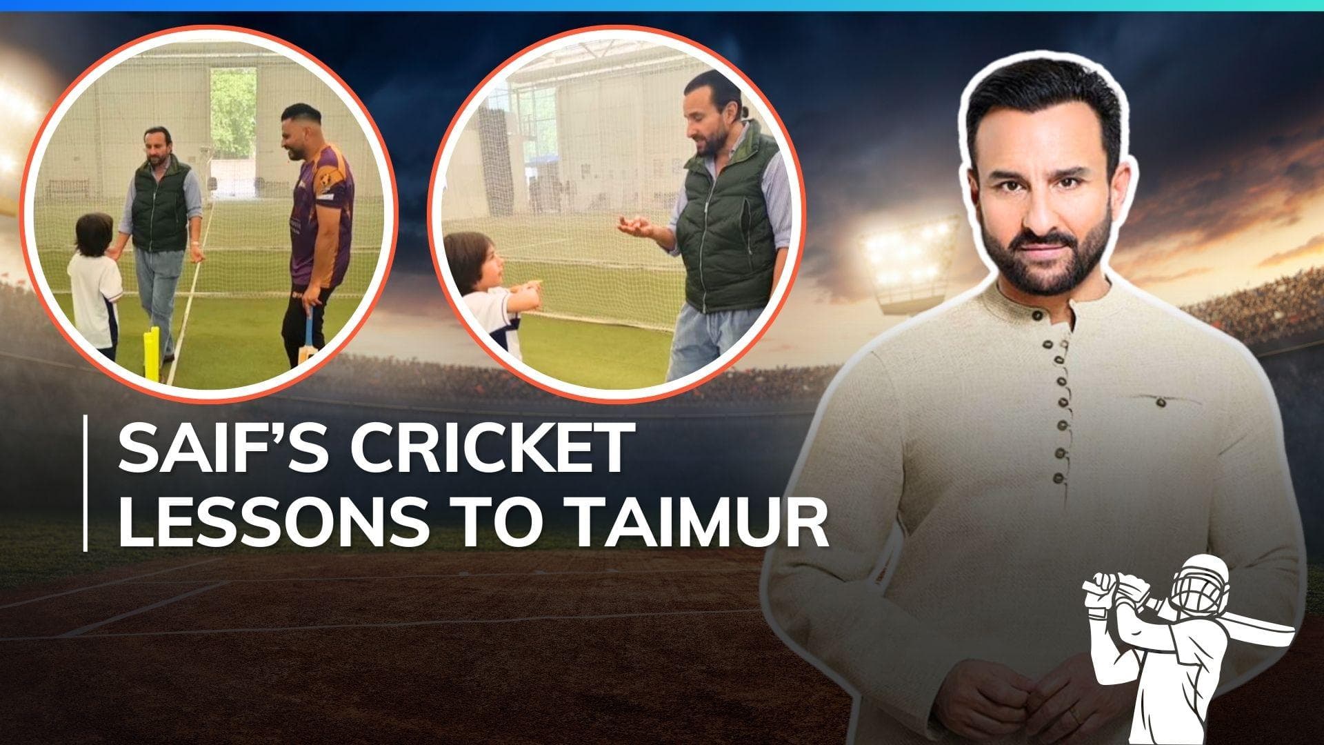 Saif Ali Khan educates Taimur about his family's cricketing legacy | Watch