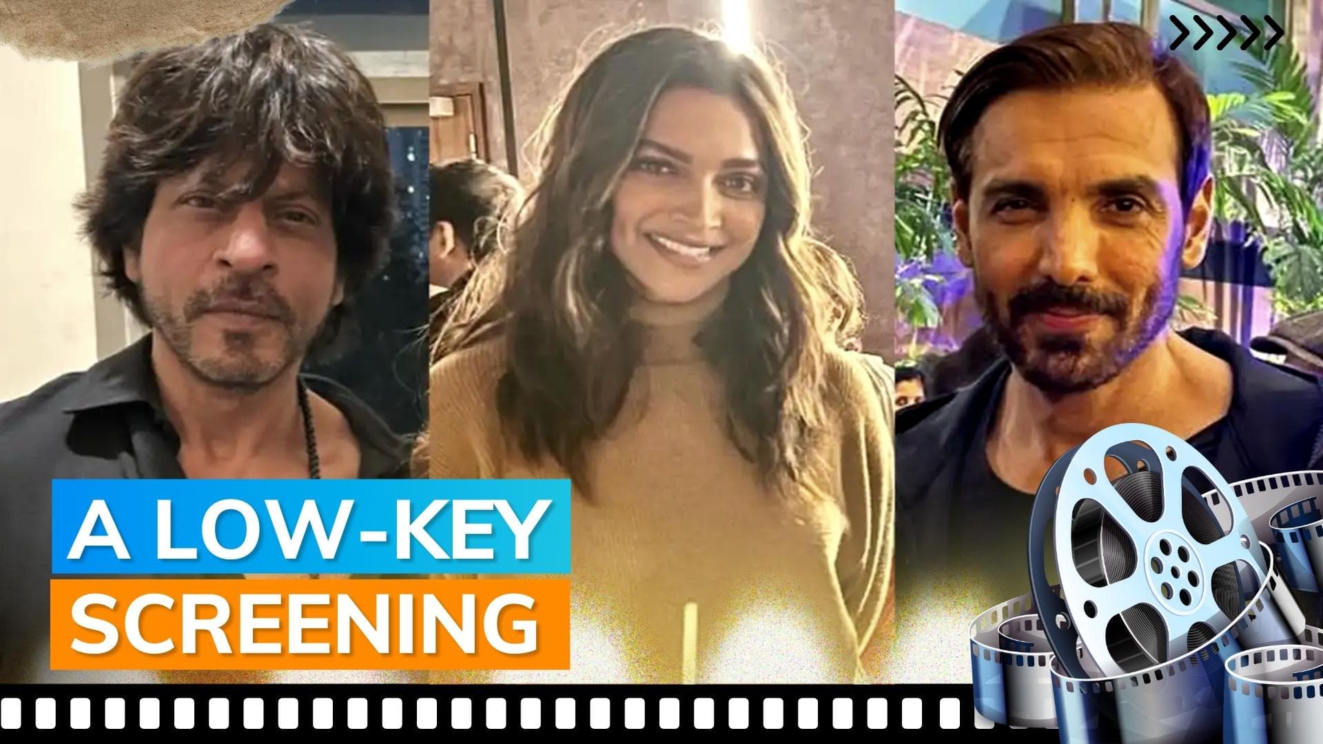 'Pathaan' screening: Shah Rukh Khan, John Abraham and Deepika Padukone attend. Watch
