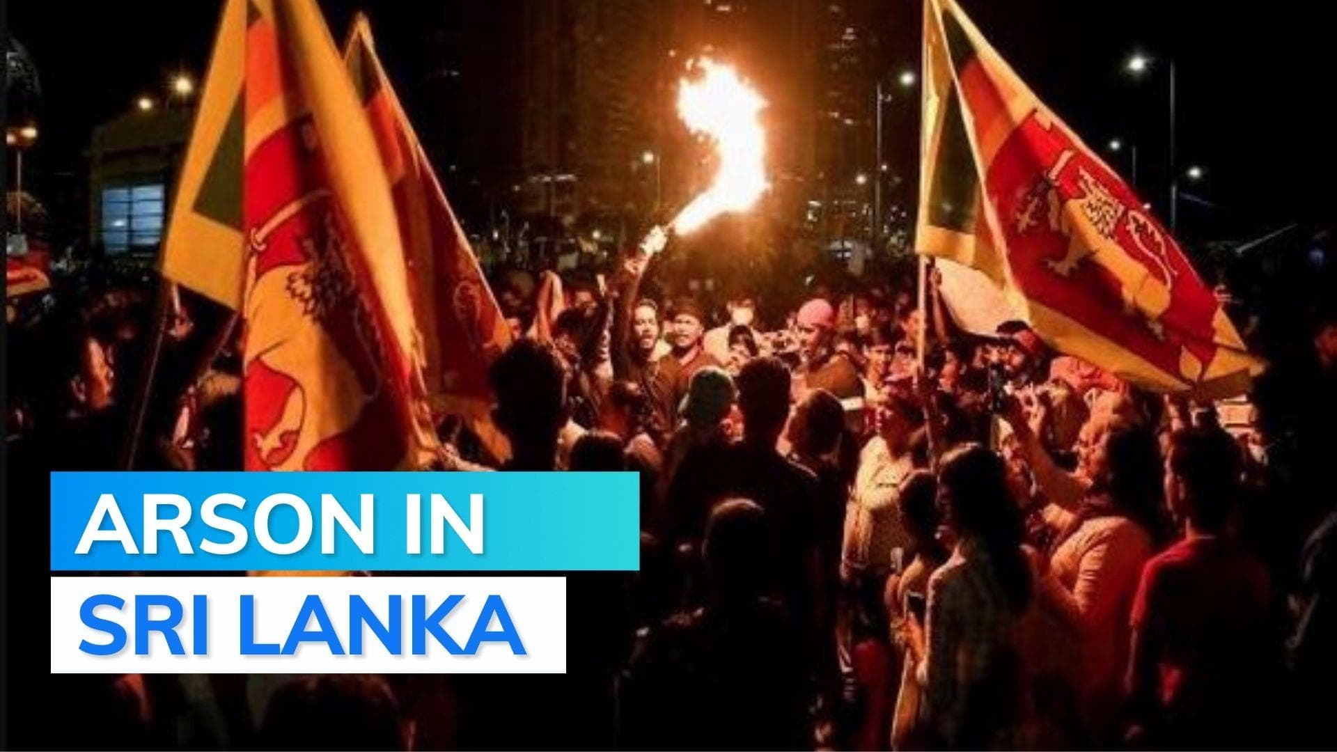 Sri Lankan PM Wickremesinghe's private residence set on fire by protesters