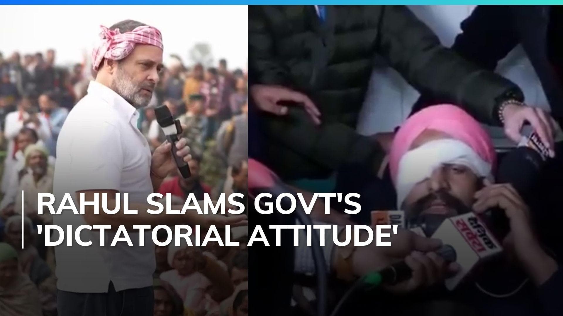 'Delhi Chalo' protest: Rahul Gandhi speaks to injured farmer