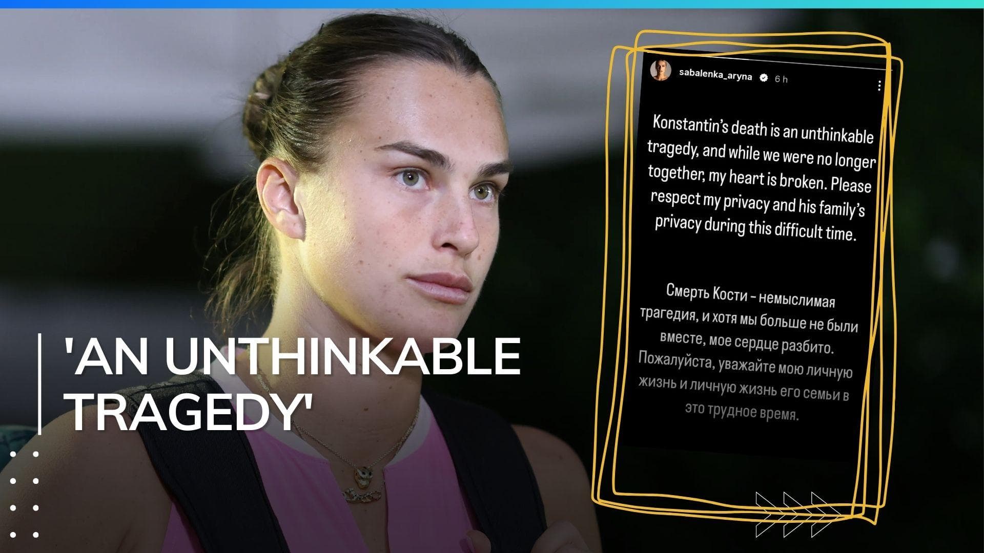 'Heartbroken' Aryna Sabalenka reacts to former partner's death, requests privacy | Miami Open 2024