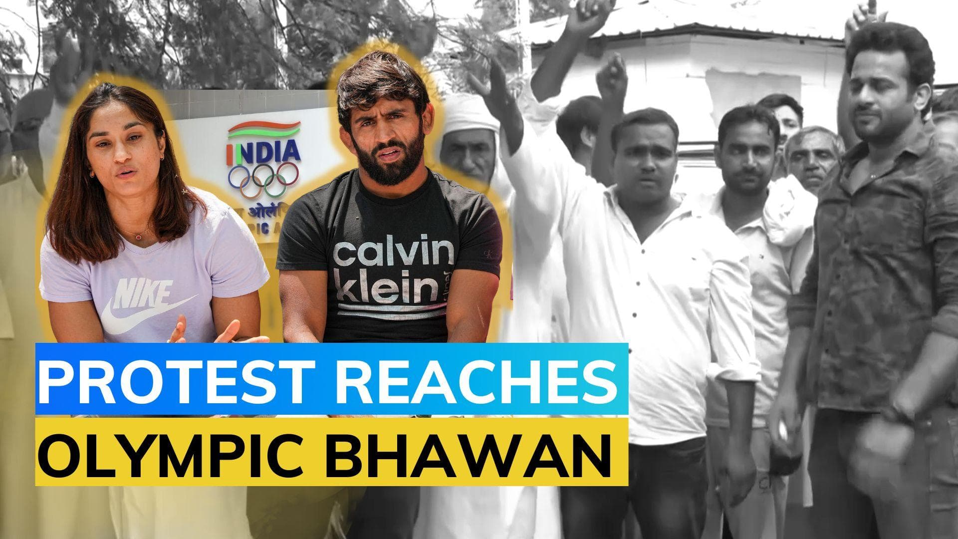 Wrestlers protest at IOA headquarters over Asian Games trials exemption, Yogeshwar Dutt also present