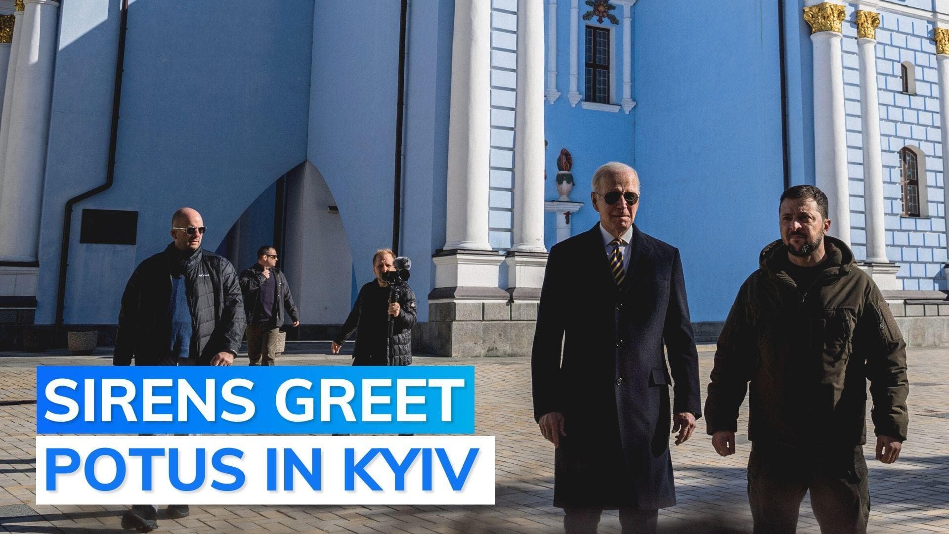Watch: air raid sirens in Kyiv during Joe Biden's Ukraine visit
