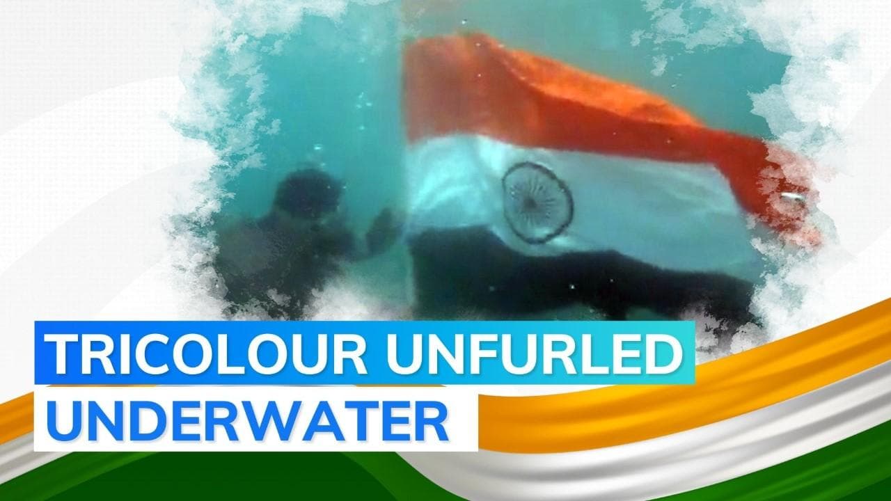 India@75 | Indian Coast Guard unfurls the national flag underwater
