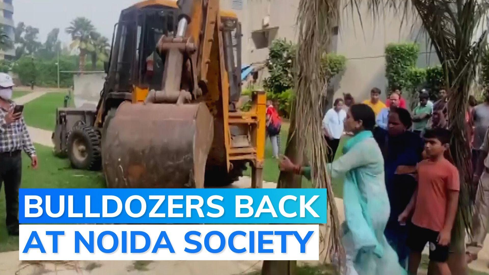 Shrikant Tyagi case: Noida authority demolishes multiple encroachments in Grand Omaxe society