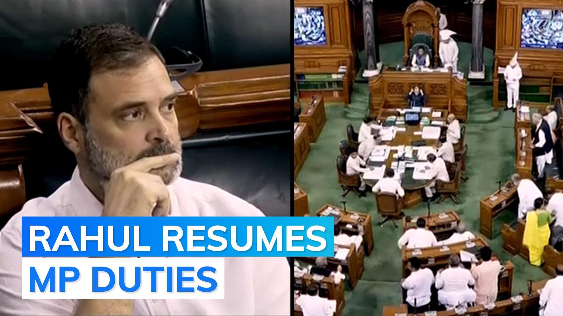 Watch: Rahul Gandhi's first Lok Sabha appearance after reinstatement as MP