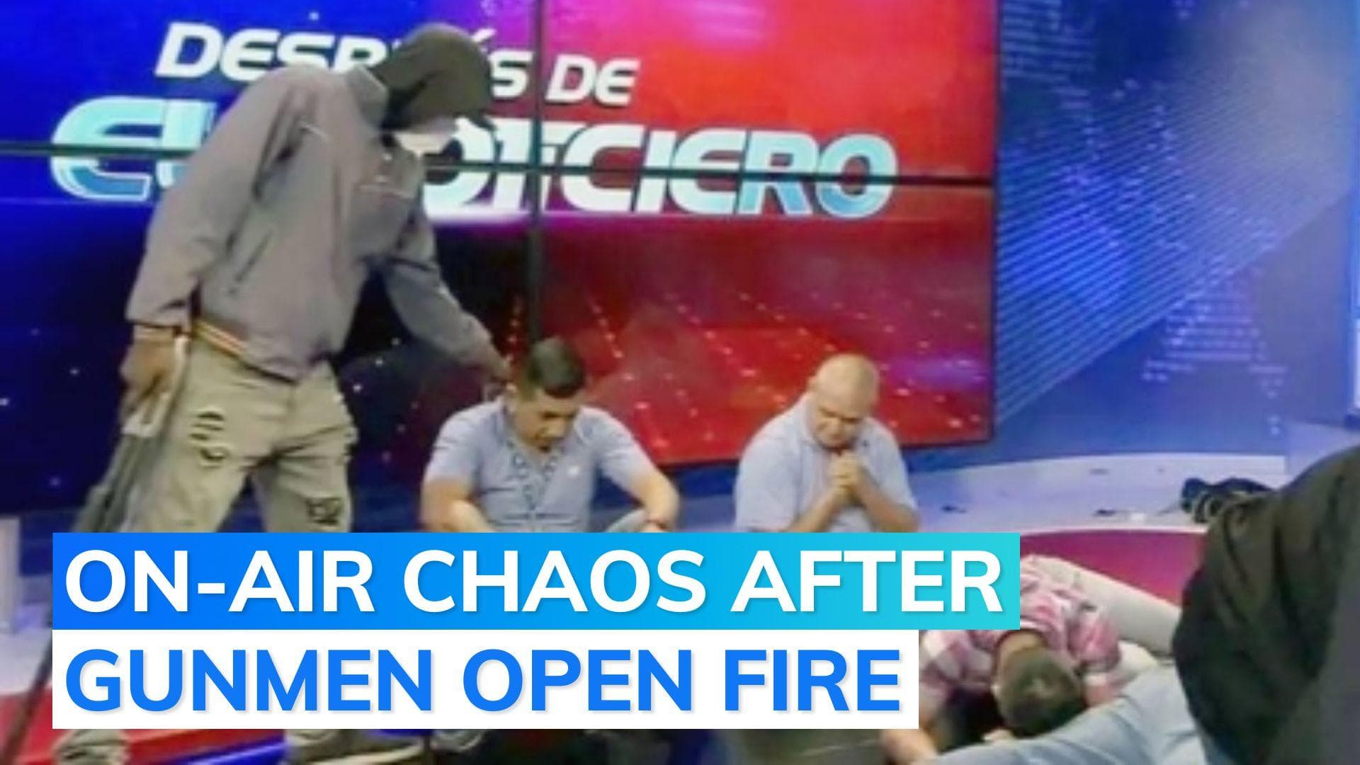 Watch: armed men storm Ecuador TV studio live on air