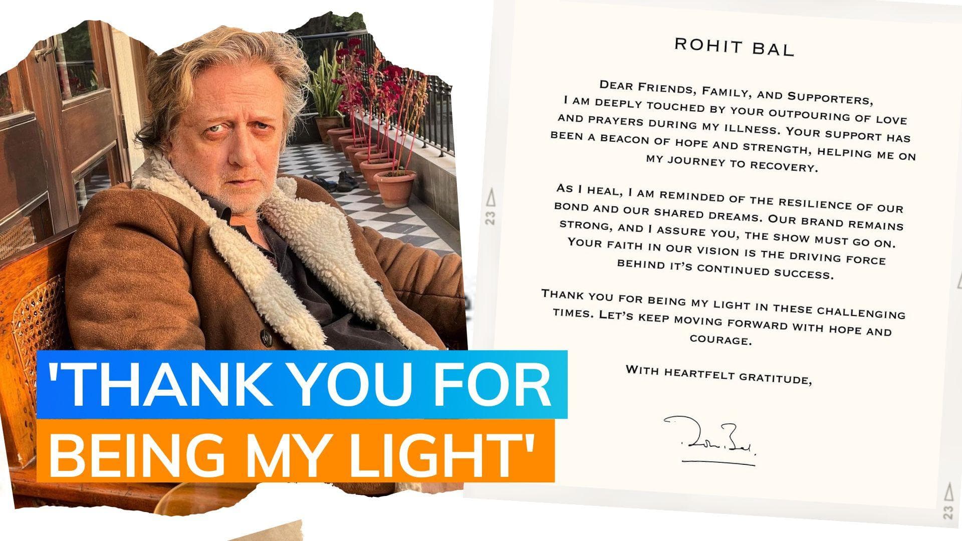 Rohit Bal health update: Fashion designer says he's recovering; expresses gratitude for all the love