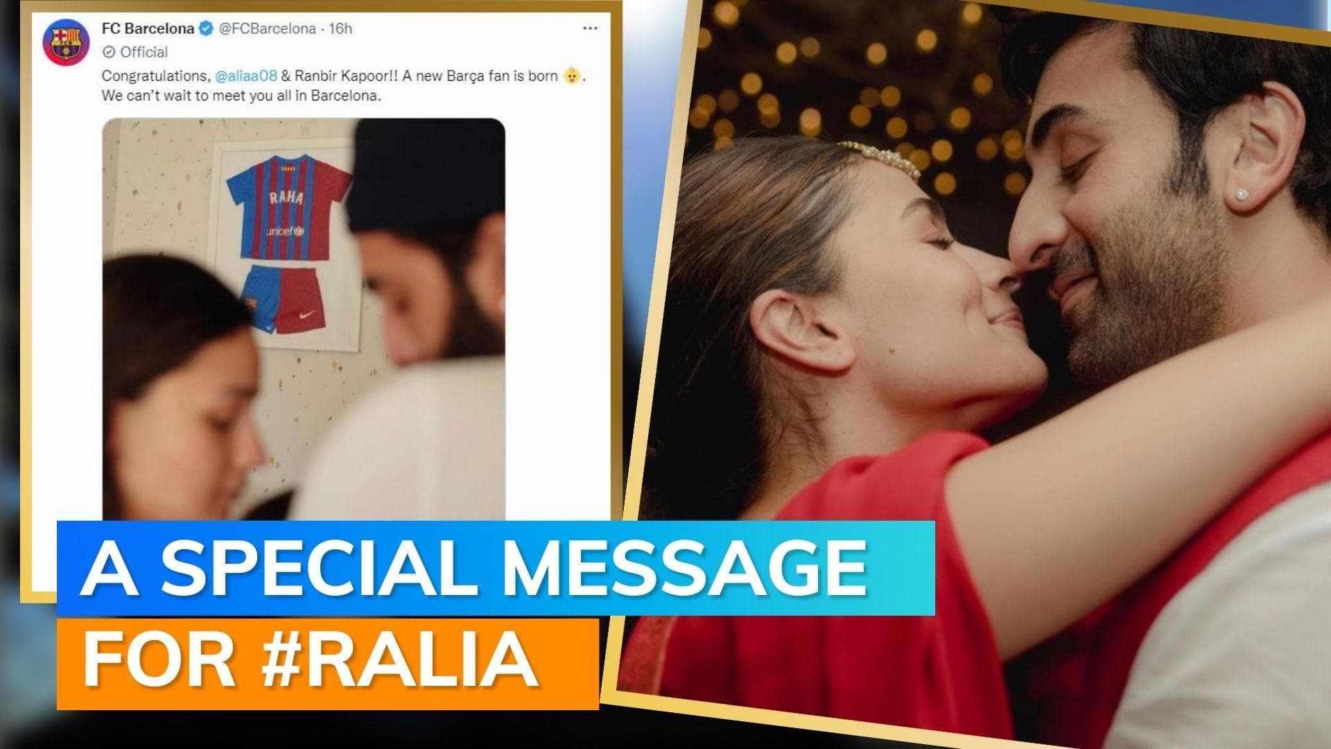 Alia Bhatt and Ranbir Kapoor get a special congratulations message from FC Barcelona