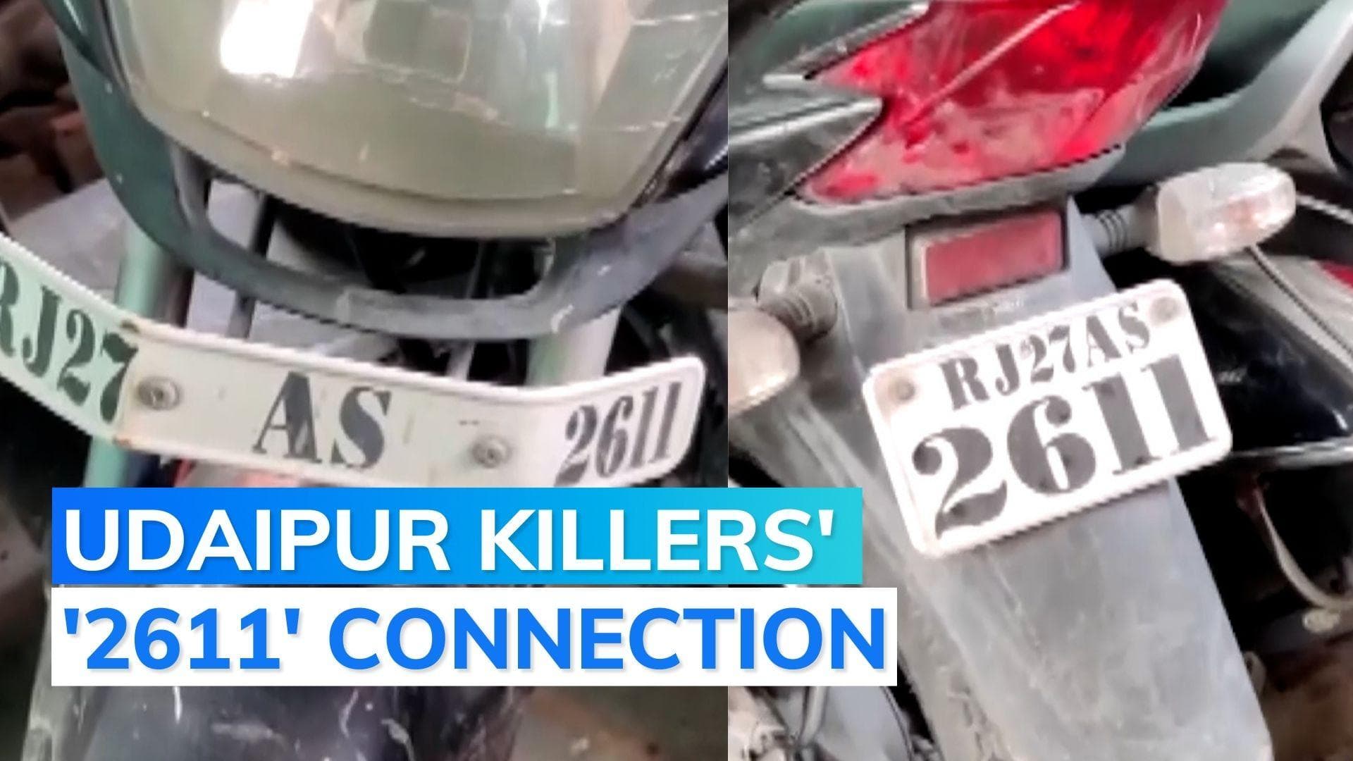 Udaipur murder: killers used bike with '2611' as number plate