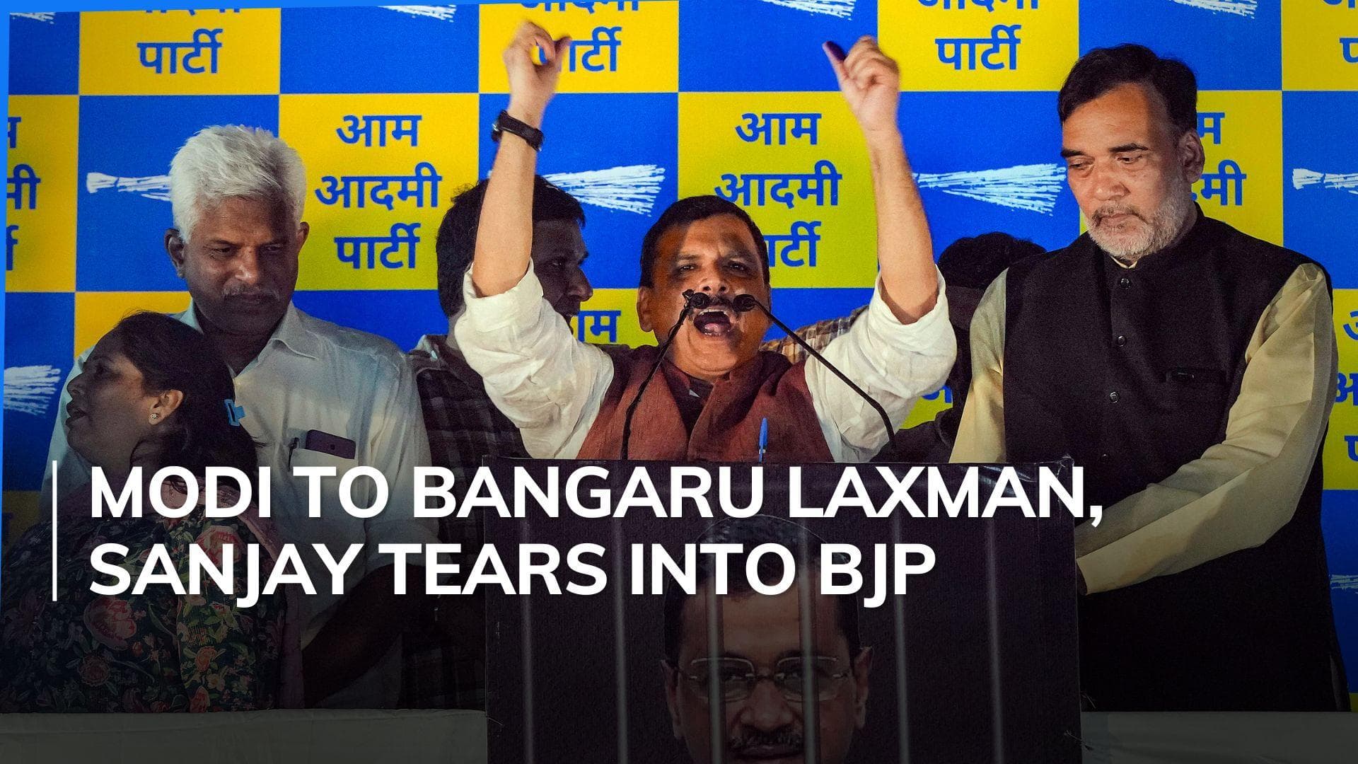 BJP is Bangaru Janata Party: Sanjay Singh in fiery speech after release | Watch