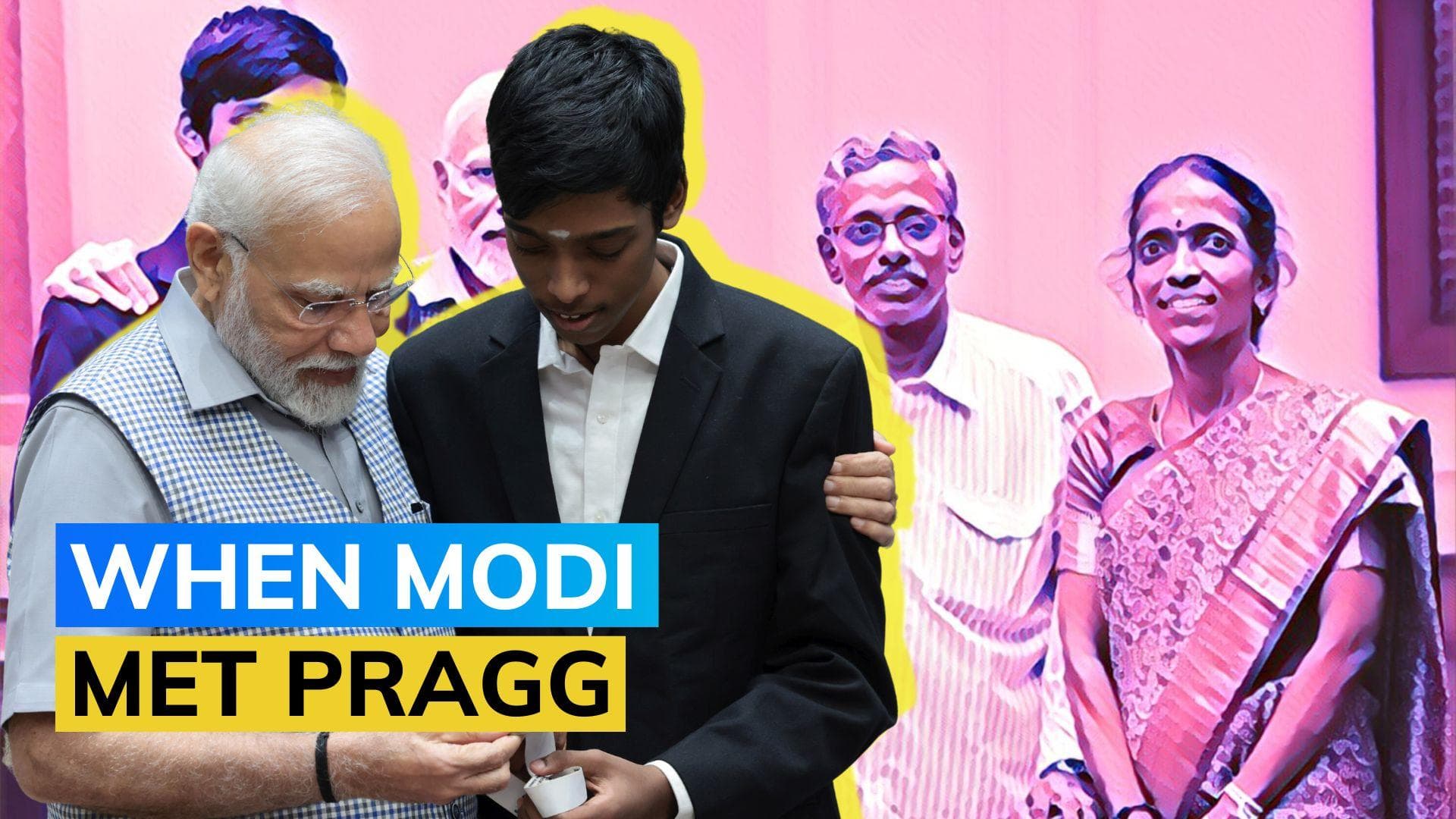 PM Narendra Modi meets chess prodigy R Praggnanandha and his family