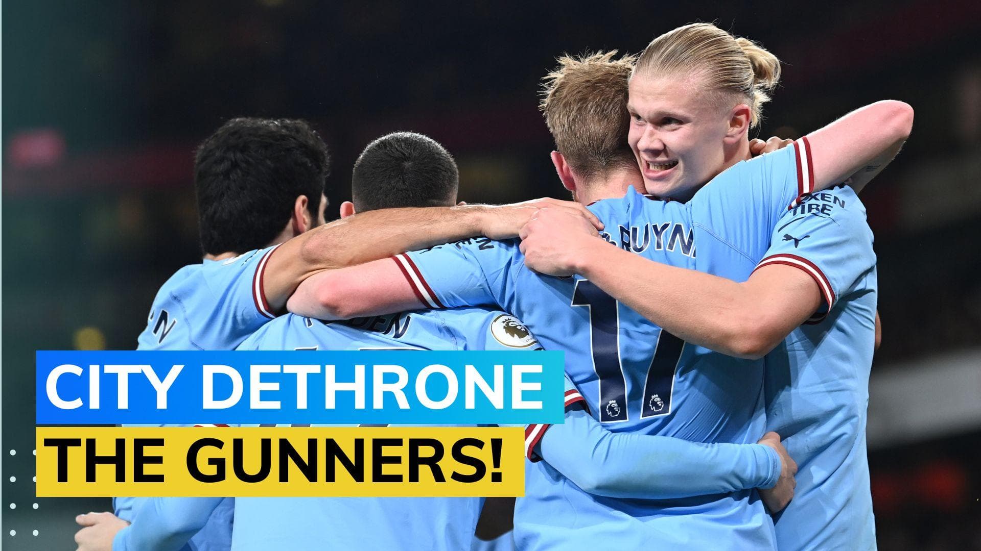 Premier League: Manchester City beat Arsenal 3-1 to snatch top spot