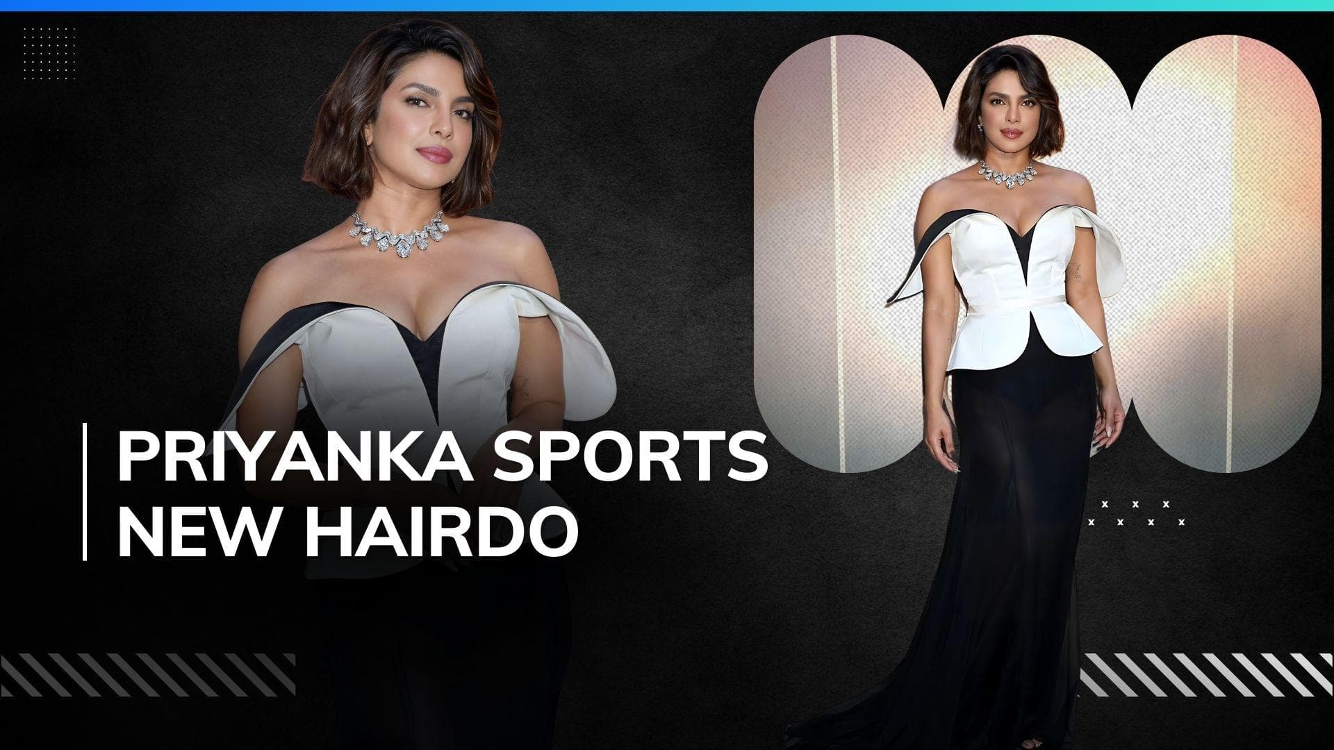 Priyanka Chopra stuns in an ivory-black outfit at a Bvlgari event; poses with Anne Hathaway
