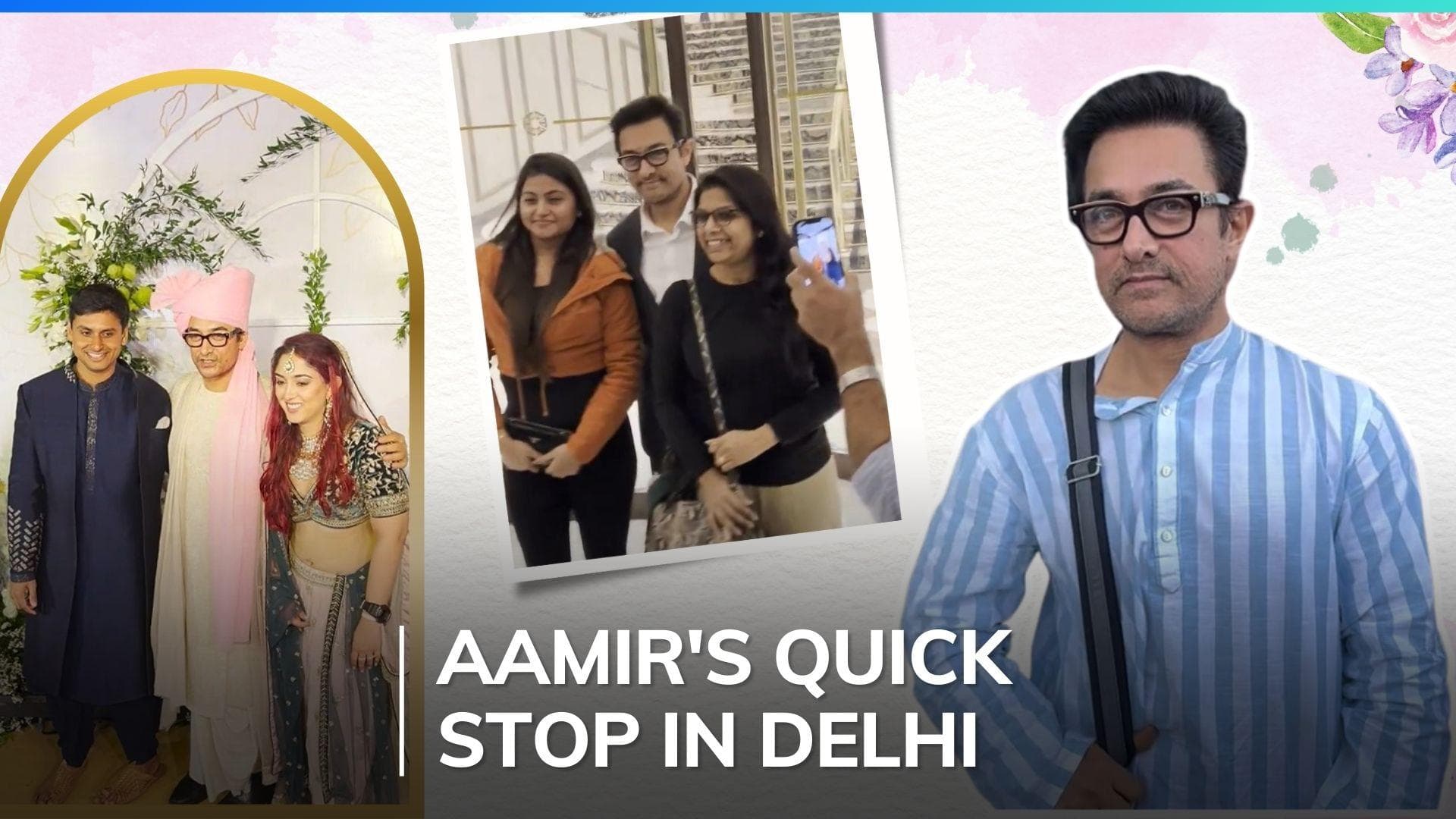 Aamir Khan visits Delhi to personally invite guests for Ira Khan's wedding reception; poses with fans 