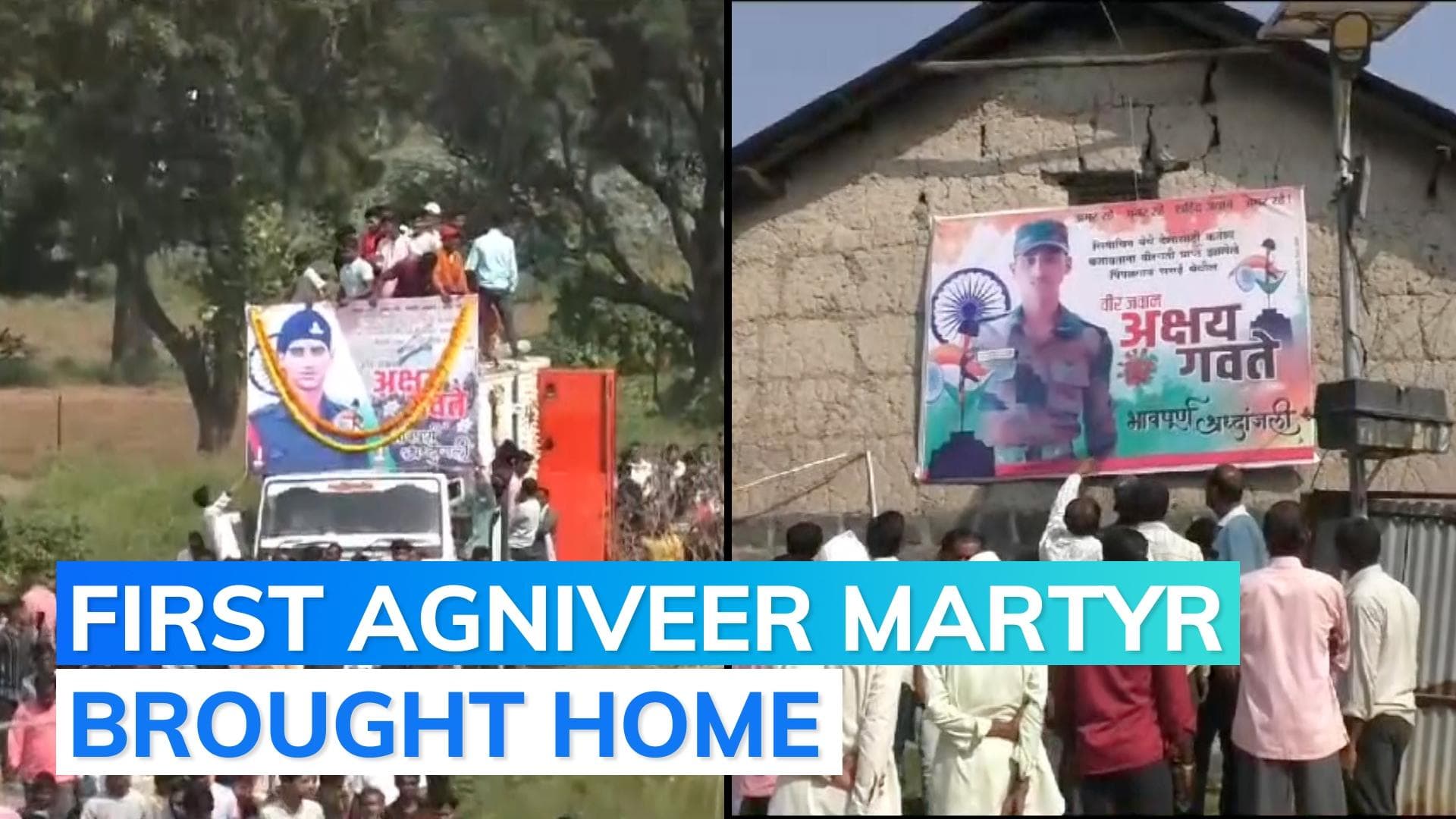 Hundreds turns up as mortal remains of Agniveer brought to Buldhana