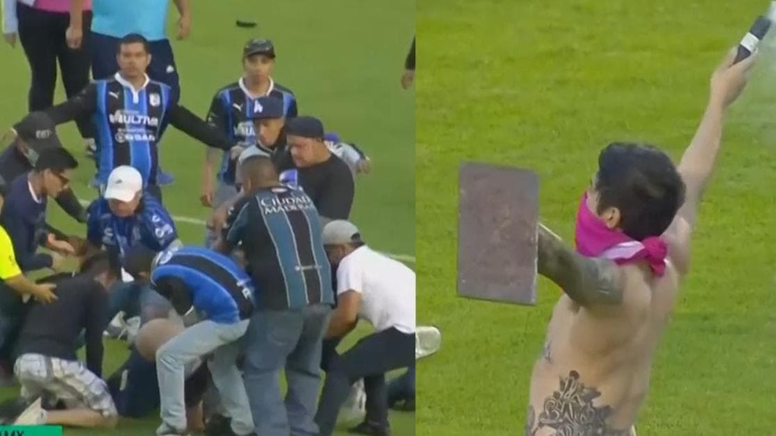 Watch! many injured in shocking fan violence at top-flight football game in Mexico