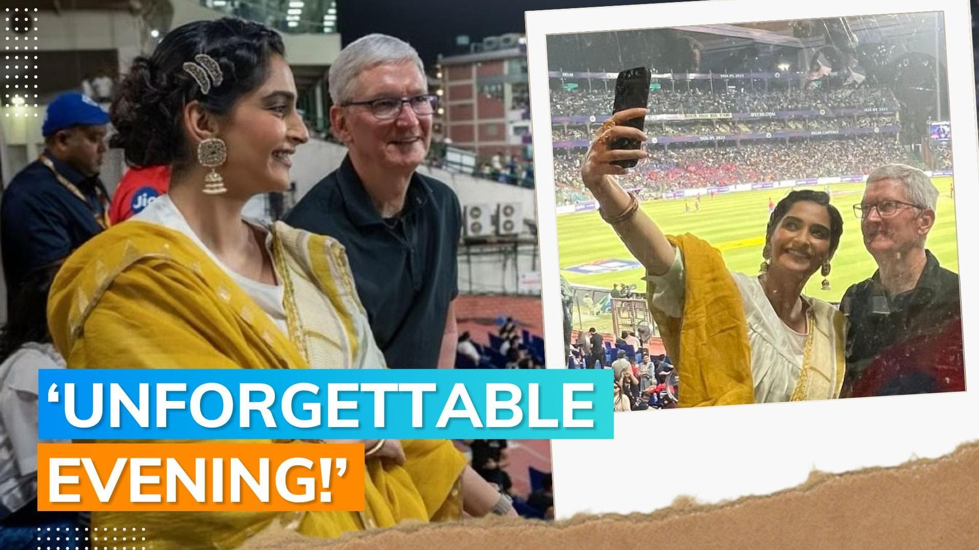 Tim Cook watches IPL match with Sonam Kapoor and husband Anand Ahuja, poses for selfies