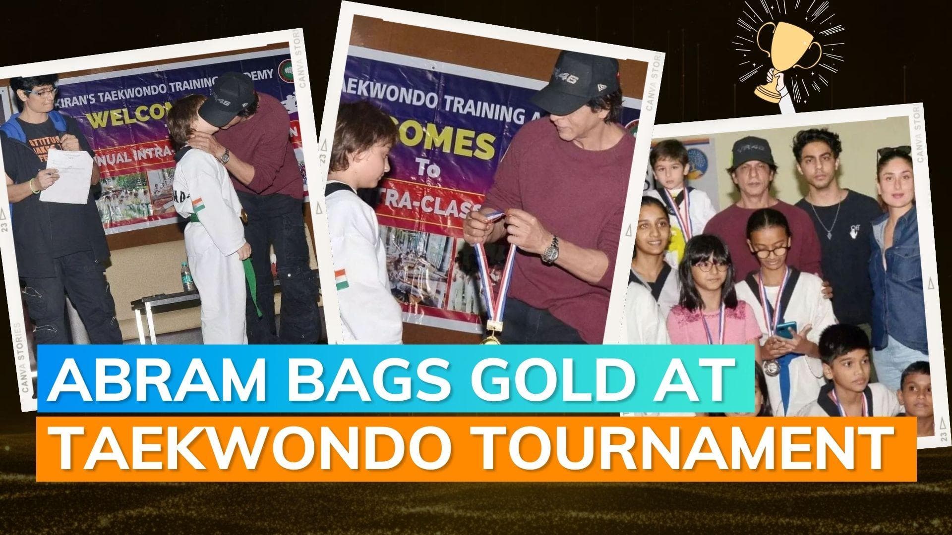 Shah Rukh Khan presents medal to son AbRam at Taekwondo match, gives him a kiss