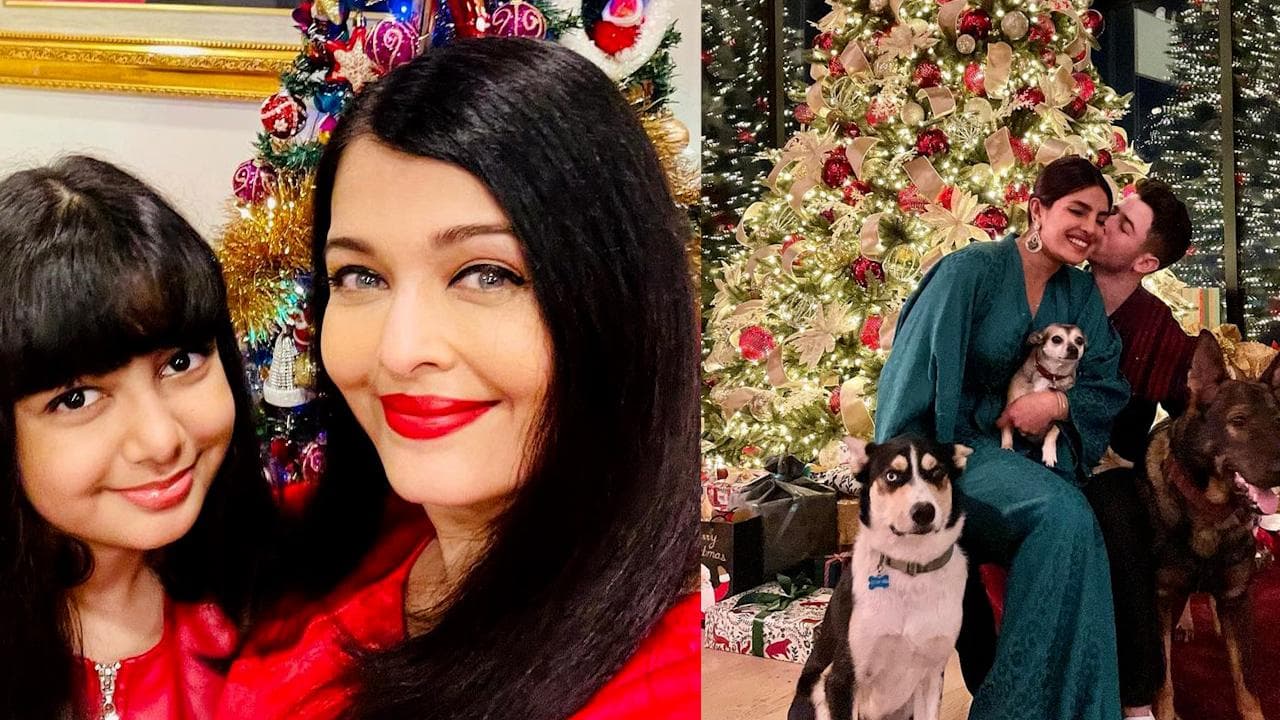 Priyanka और Nick Jonas  ने ऐसे सेलिब्रेट किया क्रिसमस, Aishwarya Rai भी बेटी संग रेड ड्रेस में आईं नजर