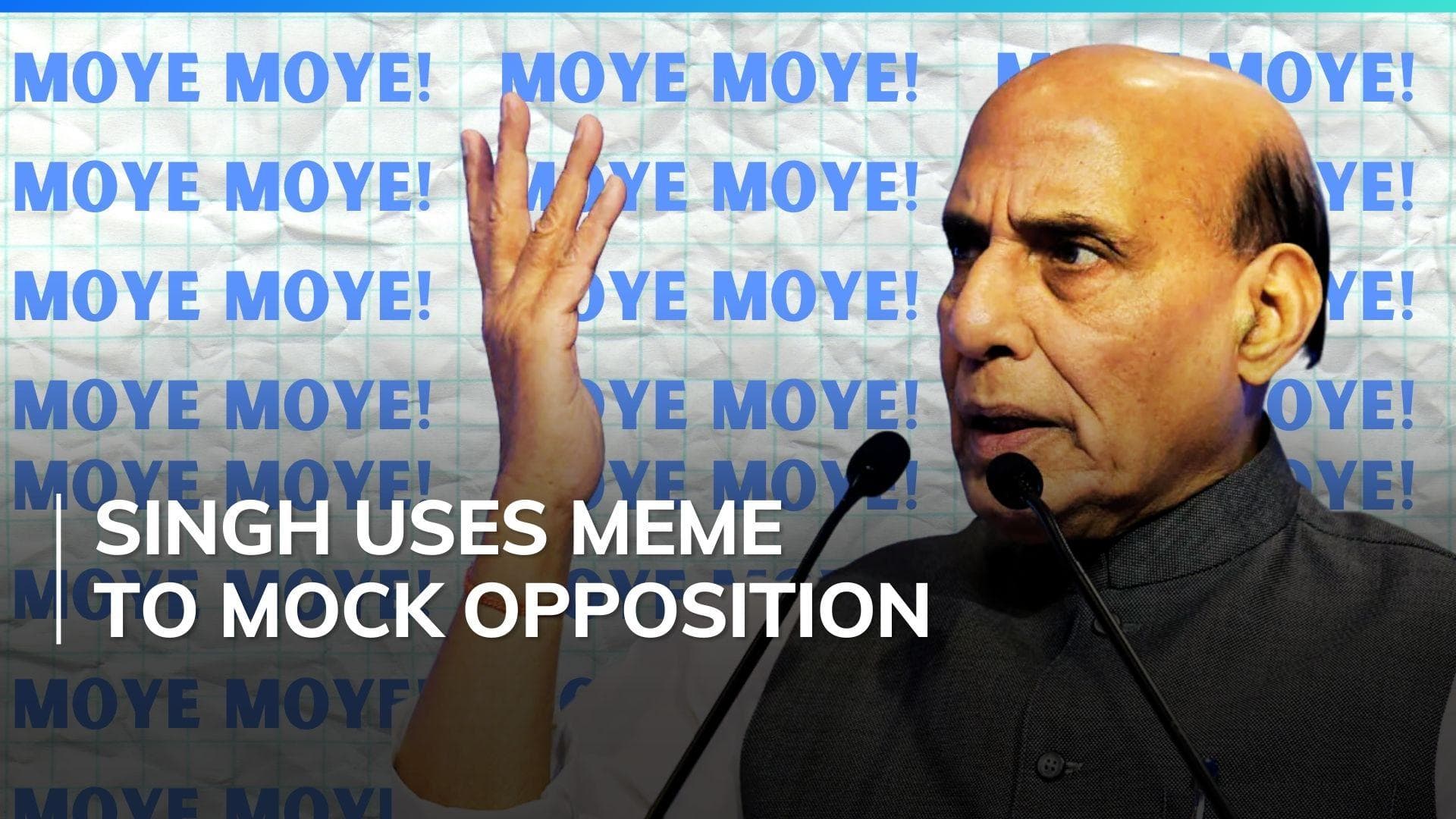 'Janta Moye Moye kar degi': Rajnath Singh hits out at INDIA with viral meme