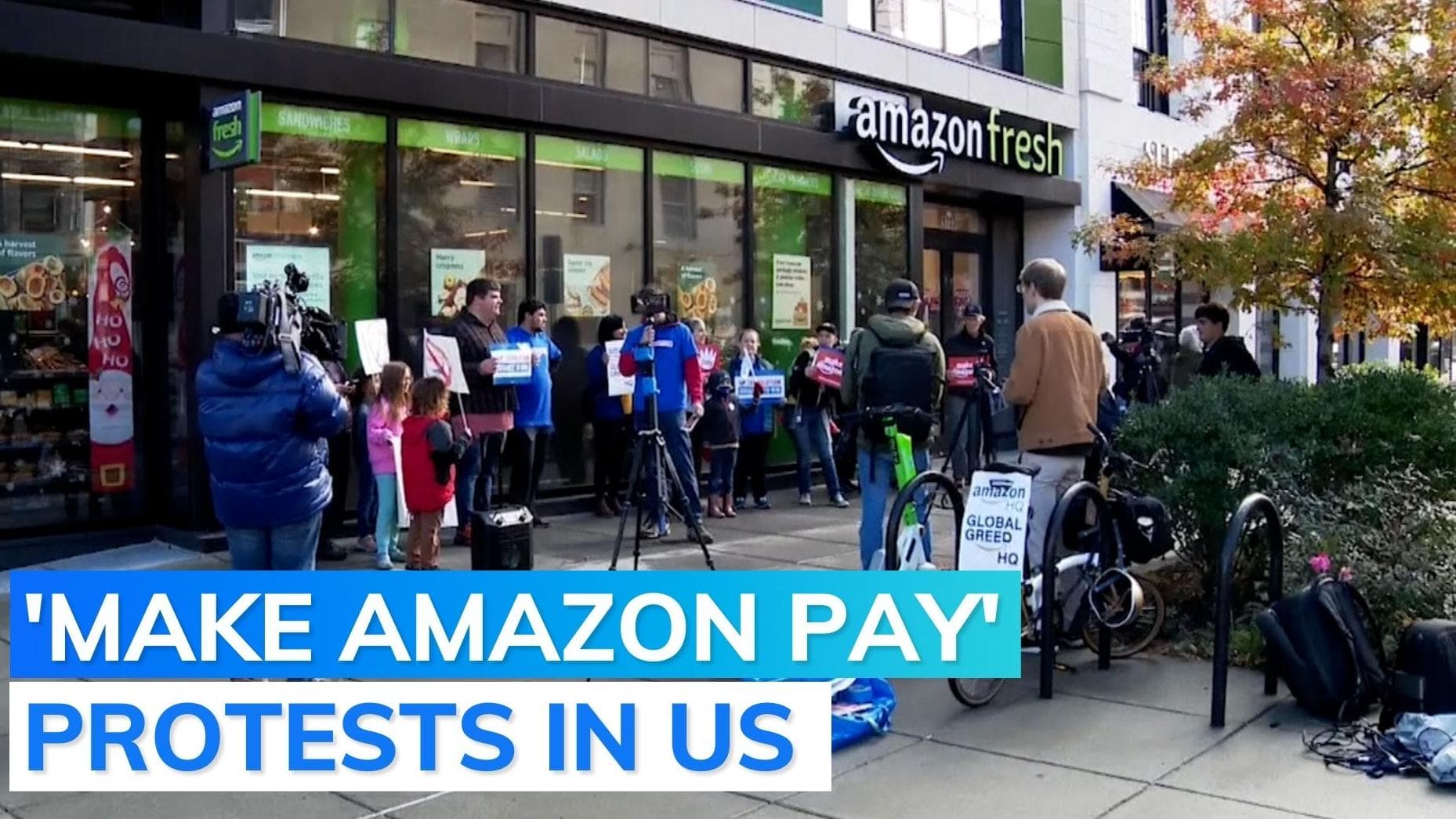 Amazon workers protest in Washington on Black Friday